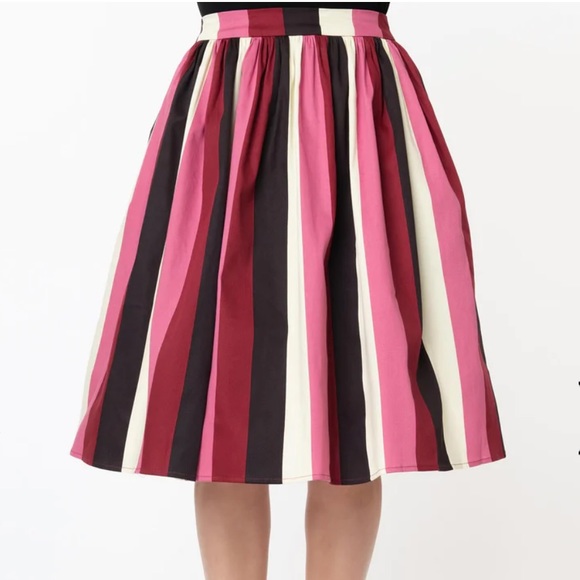 Collectif Mainline Jasmine Striped Swing Skirt - Picture 7 of 7